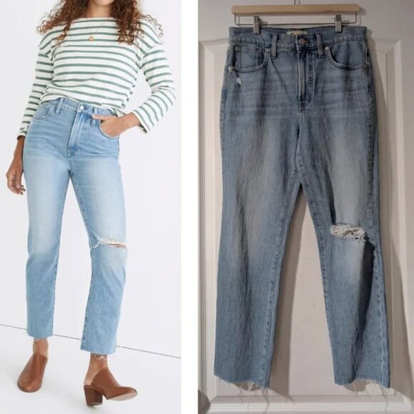 NWT Madewell | The Perfect Vintage Jean in Coney Wash: Destroyed Edition - Picture 1 of 15